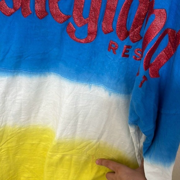 Disney Spirit Jersey Womens Multicolored Snow White Tie-dye Cotton Shirt Large - Picture 7 of 8